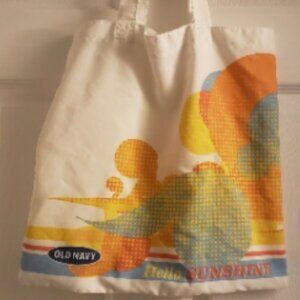 3/$10 Hello Sunshine Old Navy Tote Orange Blue Summer Beach Bag Lightweight